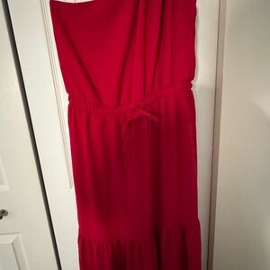 Max Studio Vibrant fucsia maxi dress - one shoulder - Large - like new